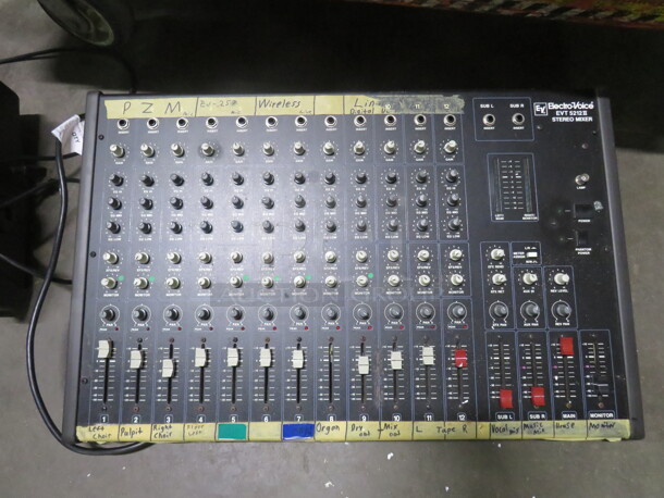One Electro Voice Stereo Mixer. Model# EVT-5212 II. 