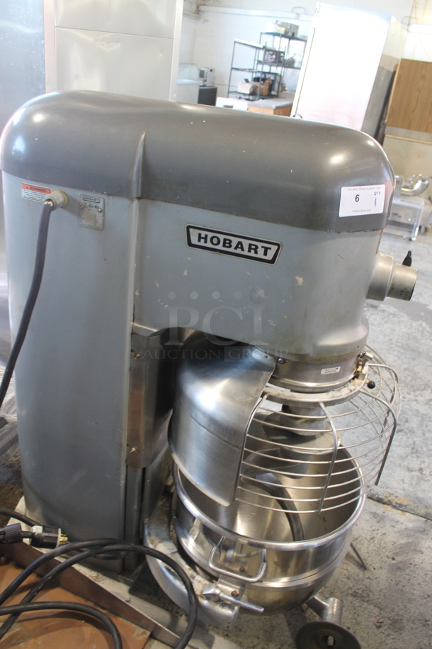 Hobart P660 Metal Commercial Floor Style 60 Quart Planetary Dough Mixer w/ Stainless Steel Mixing Bowl, Bowl Guard and 2 Dough Hook Attachments. 208-240 Volts, 3 Phase. - Image 5 of 8