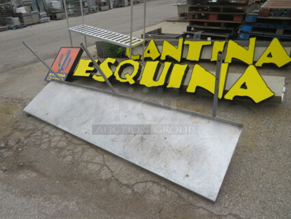 One Aluminum Shelf With 3 Brackets. 108X24X41