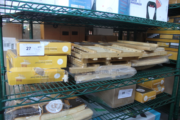 ALL ONE MONEY! Tier Lot of Various BRAND NEW SCRATCH AND DENT! Items Including 3 Foldable Bread Slicers and Wooden Pieces - Image 1 of 3