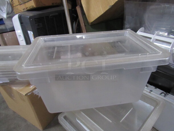 One 5 Gallon Food Storage Container With Lid.