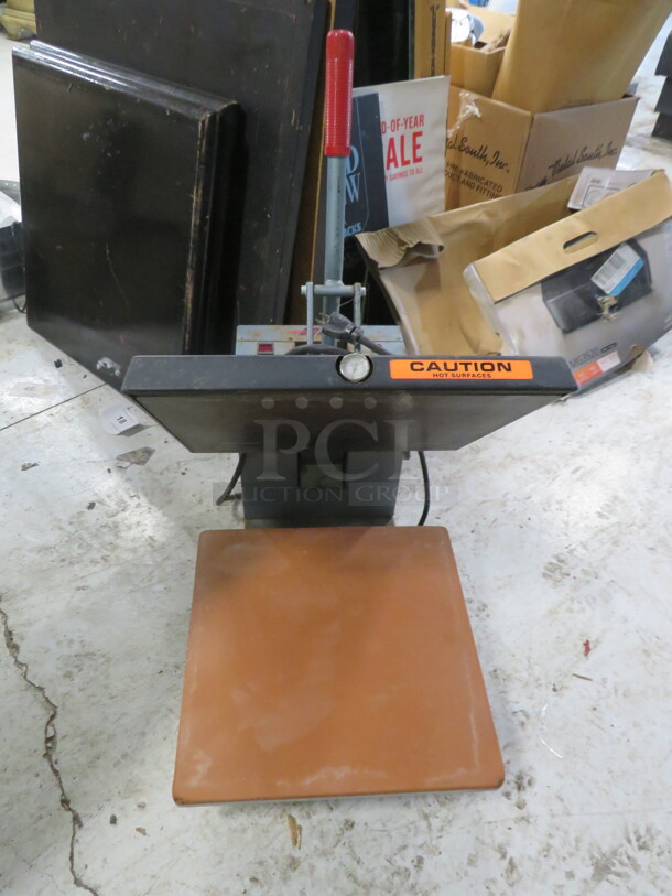 One Hix T-Shirt Press. Model# HT-400. 120 Volt.  - Image 1 of 3