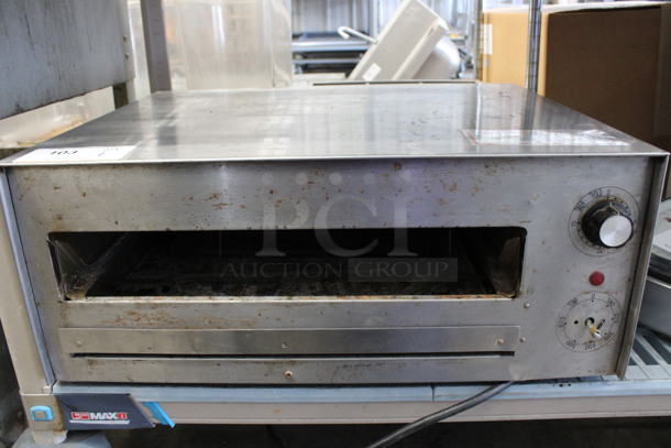 Metal Commercial Countertop Electric Powered Pizza Oven. Missing Paddle/Door. 23.5x20x10. Tested and Does Not Power On
