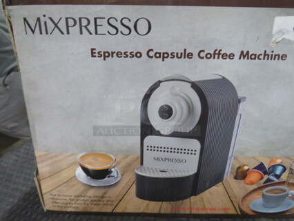 One NEW Mixpresso Espresso Capsule Coffee Machine.