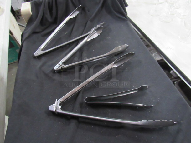 Assorted Stainless Tongs. 4XBID