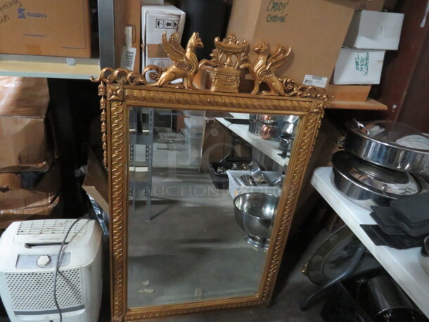 One 35X51 Vintage Gold Framed Mirror.