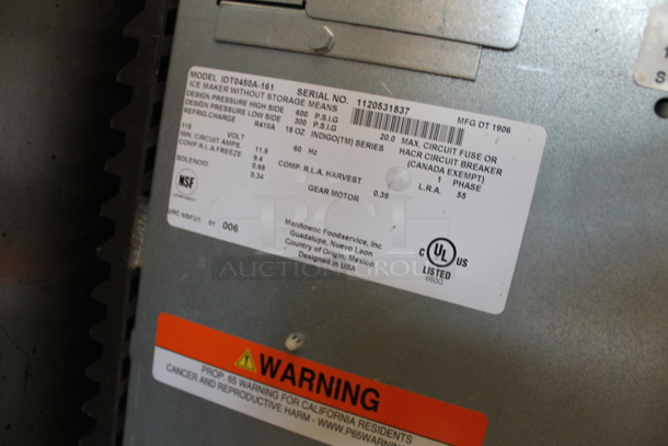 2019 Manitowoc IDT0450A-161 Stainless Steel Commercial Ice Machine Head. 115 Volts, 1 Phase.  - Image 8 of 8