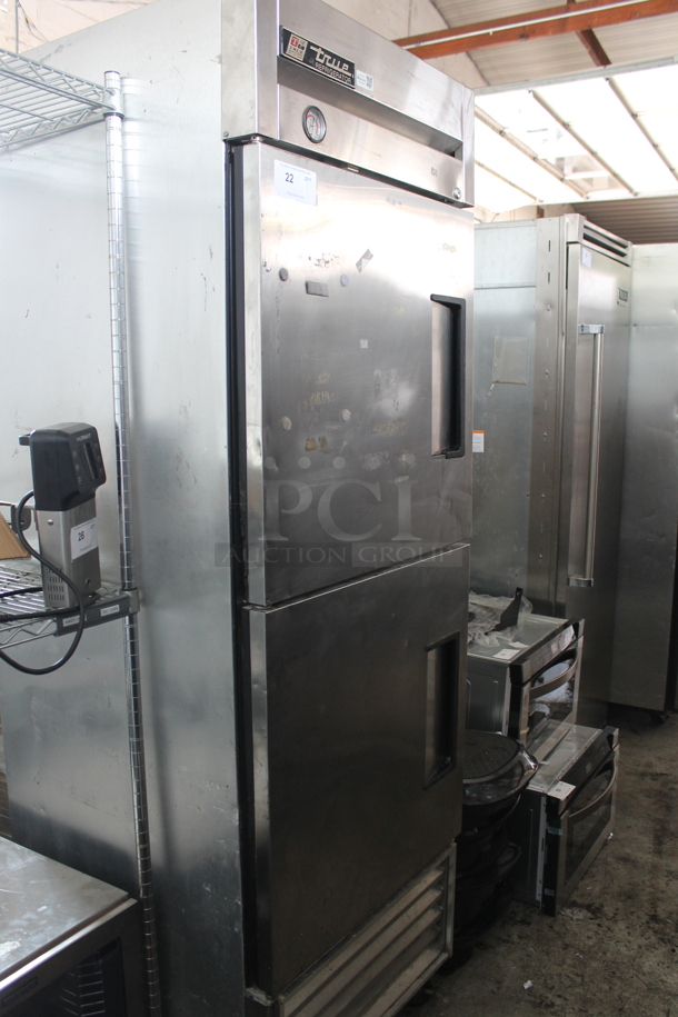 True T-23-2 Stainless Steel Commercial 2 Half Size Door Reach In Cooler on Commercial Casters. 115 Volts, 1 Phase. Tested and Working! - Image 1 of 6
