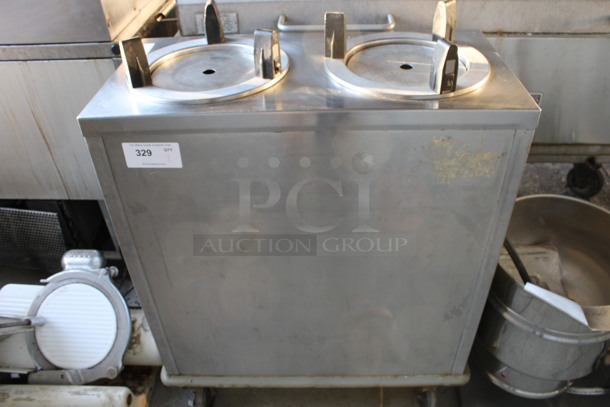 Stainless Steel Commercial 2 Well Plate Return on Commercial Casters. 32x17x43. Tested and Working!