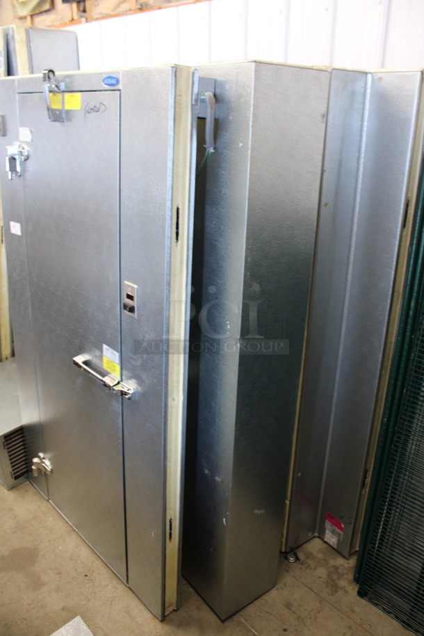6'x5'x7' Norlake SELF CONTAINED Walk In Freezer Box w/ Floor, Norlake Model CPF100DC-A Condenser and Emerson Compressor. 208-230 Volts, 1 Phase. Picture of the Unit Before Removal Is Used As Gallery Picture - Image 2 of 9