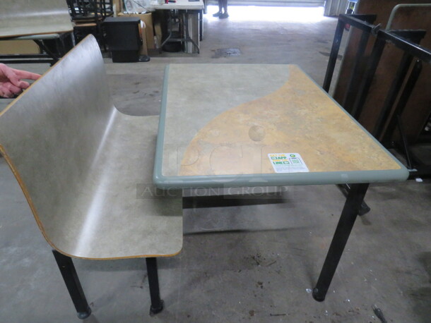 One Handicap Laminate Booth/Table Combo. 42X47X30 - Image 1 of 2