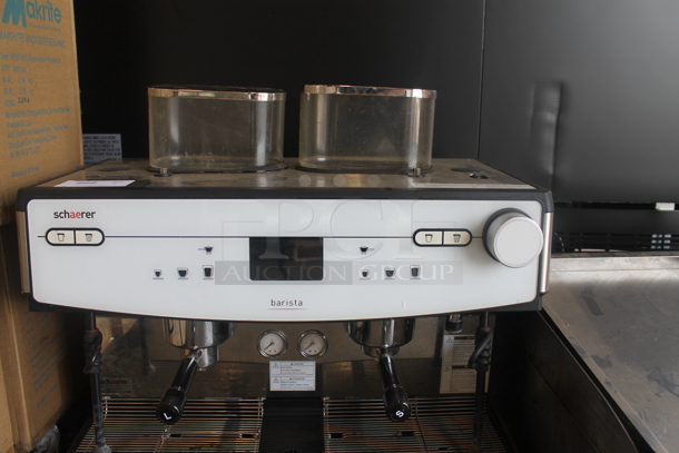 2018 Schaerer Barista Stainless Steel Commercial Countertop 2 Group Espresso Machine w/ 2 Portafilters, 2 Steam Wands and 2 Hoppers. 208 Volts, 1 Phase. - Image 4 of 8