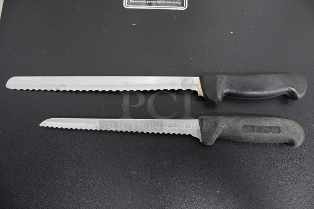 2 Sharpened Stainless Steel Serrated Knives. Includes 13