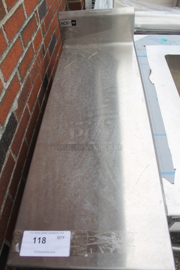 BRAND NEW! Stainless Steel Table w/ Back Splash and Under Shelf. - Image 3 of 5