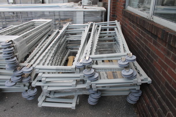 ALL ONE MONEY! PALLET LOT of BRAND NEW! Gray Poly Transport Rack Frames on Commercial Casters. Includes 21x2.5x75 - Image 1 of 5