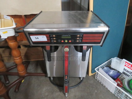 One Curtis Gemini Dual Brewer IF With 2 Filter Baskets. #TPC2T-10-A3100. 220 Volt. 1 Phase. 20.5X20X35.5