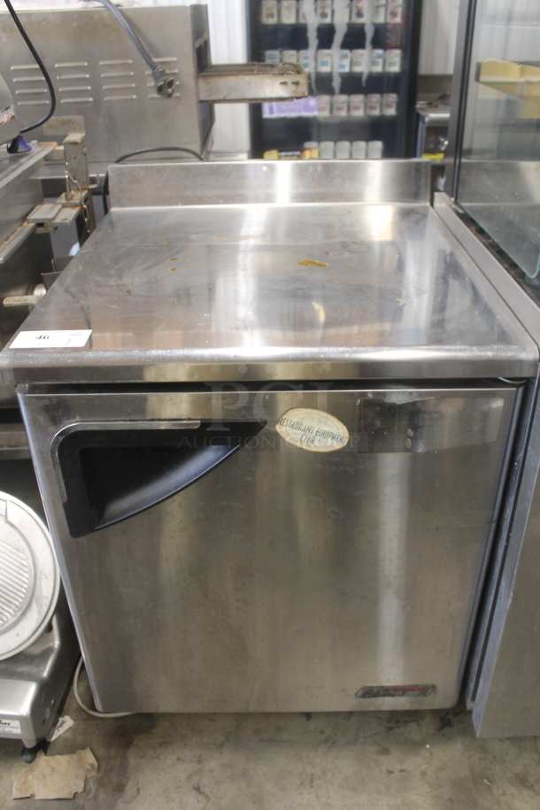 Turbo Air TWR-28SD Stainless Steel Commercial Single Door Work Top Cooler on Commercial Casters. 115 Volts, 1 Phase. Tested and Working! - Image 1 of 5