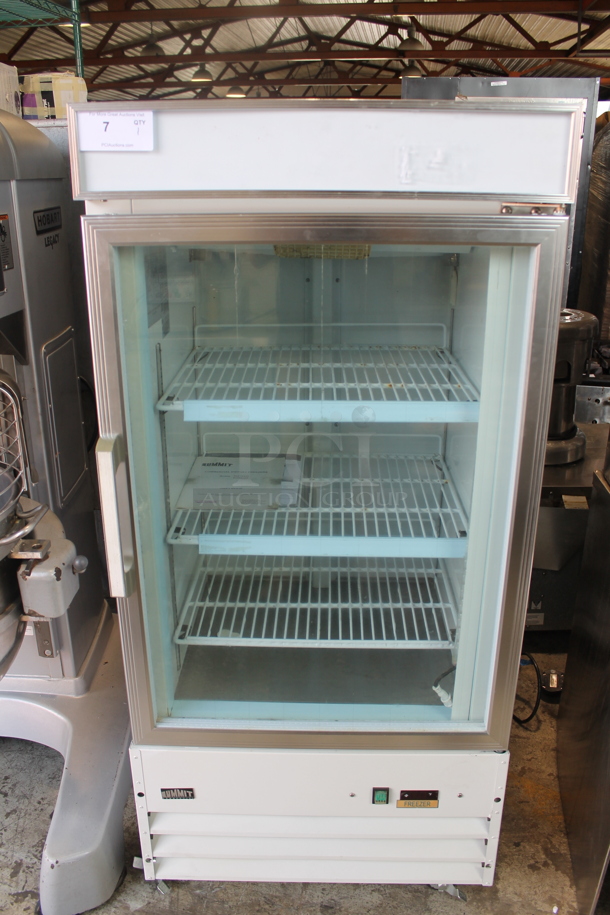 Summit SCFU1210 Stainless Steel Commercial Single Door Reach In Cooler Merchandiser w/ Poly Coated Racks. 115 Volts, 1 Phase. Tested and Working! - Image 1 of 4