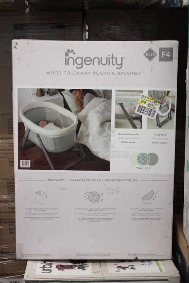 Ingenuity Wood FoldAway Rocking Bassinet Classic™ - Wallace.         23.25 x 37.00 x 28.00  - Image 7 of 7