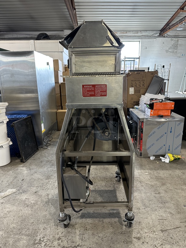 Superior HDMF62 Stainless Steel Commercial Floor Style Horizontal Tortilla Masa Extruder Feeder on Commercial Casters. 208 Volts, 3 Phase. - Image 5 of 8