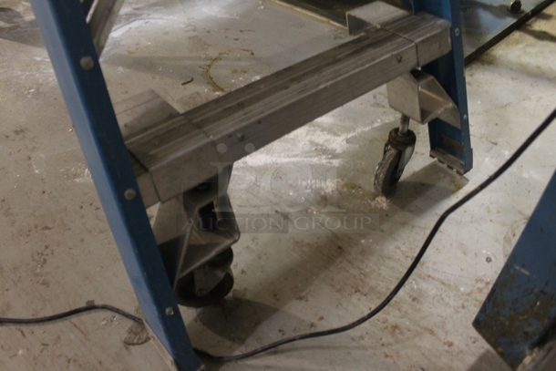 Blue A Frame Ladder on Casters. - Image 4 of 5