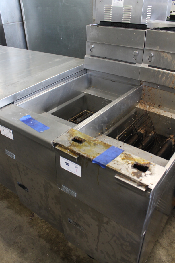 2015 Pitco Frialator SG14 Stainless Steel Commercial Floor Style Natural Gas Powered Deep Fat Fryer on Commercial Casters. 110,000 BTU. - Image 1 of 4