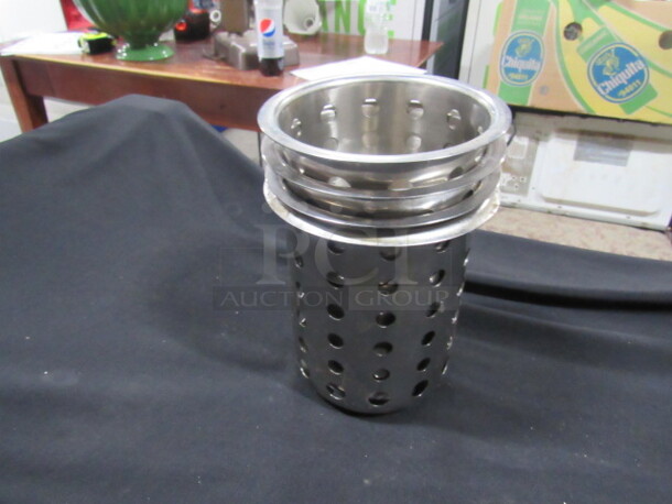Stainless Steel Perforated Flatware Cylinder. 4XBID
