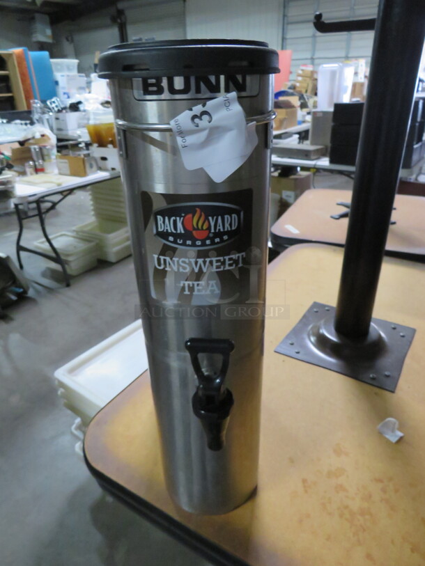 One Stainless Steel Commercial Slim Jim Tea Satellite With Lid, And Spigot.  - Image 1 of 2