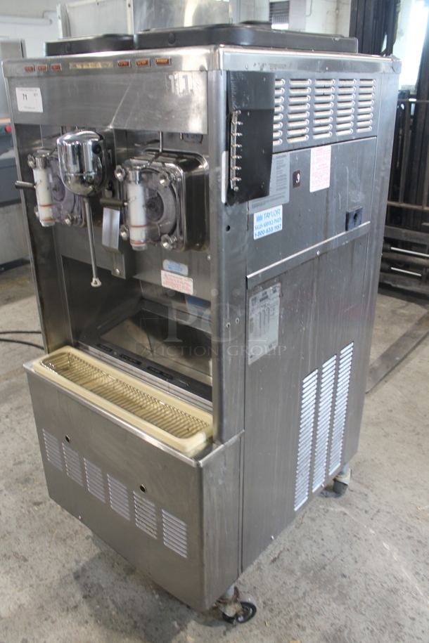 Taylor 342D-27 Stainless Steel Commercial Floor Style Air Cooled 2 Flavor Frozen Beverage Machine w/ Drink Mixer Attachment on Commercial Casters. 208-230 Volts, 1 Phase. - Image 3 of 12