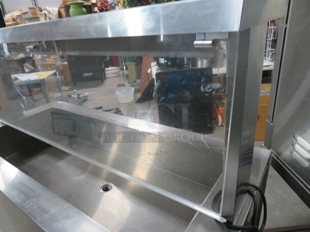 One Stainless Steel Vollrath Refrigerated Cold Well With Stainless Steel Top, And Sneeze Guard On Casters. Model# 36165-00001-EFA. 120 Volt. 60X28X51 - Image 3 of 3