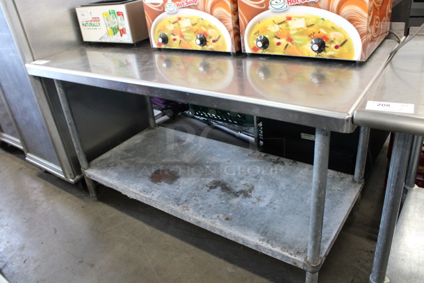 Stainless Steel Commercial Table w/ Metal Under Shelf. 60x30x34.5