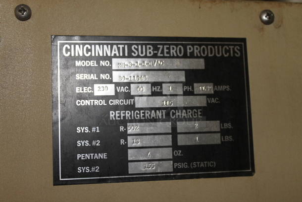 Cincinnati ZH-8-1-1-H/AC Metal Floor Style Environmental Test Chamber. 230 Volts, 1 Phase. BUYER MUST REMOVE. - Image 9 of 11
