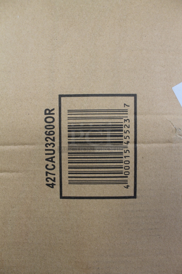 BRAND NEW SCRATCH AND DENT! Lancaster Table & Seating 427CAU3260OR 32" x 60" Orange Powder-Coated Aluminum Dining Height Outdoor Table with Umbrella Hole - Image 7 of 7