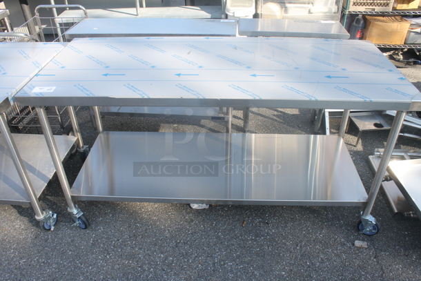 BRAND NEW! Vollrath Commercial Stainless Steel Work Table With Undershelf On Commercial Casters.