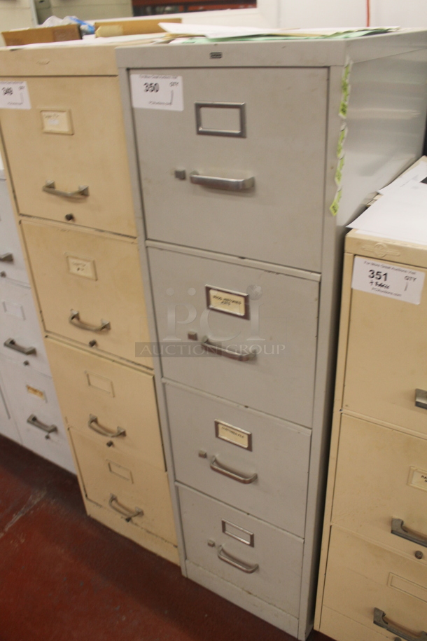 Gray Metal 4 Drawer Filing Cabinet w/ Contents. BUYER MUST REMOVE. - Image 3 of 4