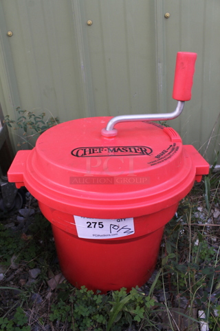 Chef Master Red Poly Lettuce Spinner Salad Spinner.