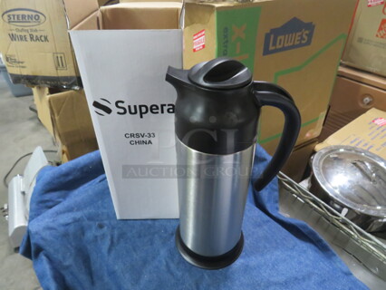 NEW Supera 33oz Black/Stainless Steel Creamer. #CRSV-33.