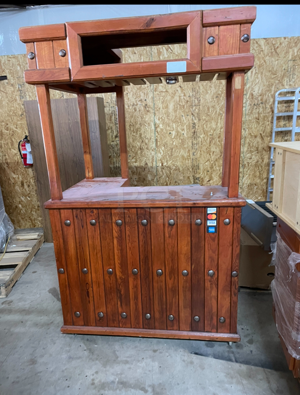 Wooden Mini Bar On Casters