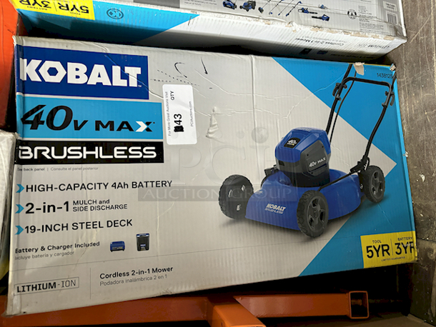 WAITING & READY TO ROLL! - Kobalt 40-volt 19-in Cordless Push Lawn Mower 4 Ah (1 Battery and Charger Included) - 19-in Steel Deck - 7-Position Single Lever Height Adjuster - 2-in-1 Easy Change Mulch and Side Discharge. - Image 11 of 12