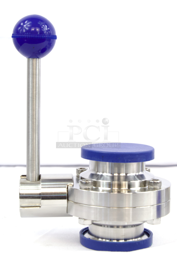 NEW/NEVER USED! Glacier Tanks 1-1/2" Tri Clamp Connect Stainless Steel 5000 Series  Butterfly Valve W/ 12 Locking Position, Pull Handle With 3 Locking Positions & Silicone Ball- SS304. This Valve Provides The Optimal Flow Control Desired On Racking Arms. Max/Min working Temp: 230/-60 Celsius Pressure = 6 Bar. 4x Your Bid - Image 2 of 6