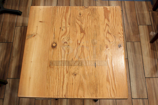 HIGH QUALITY! Solid Wood Tables With Steel Cross Style Base.   24x24x30 - Image 4 of 5