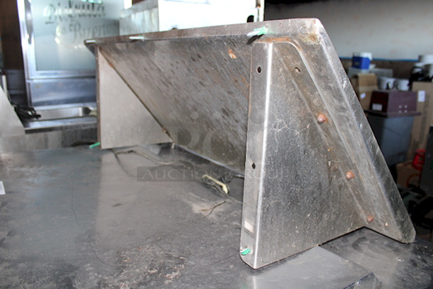 HEAVY DUTY!  42" Wall Mounted Slanted Rack Shelf, Stainless Steel. Hold Up To (2) Racks racks up to 21"W x 19 7/8"D. 42x22-1/2x12 - Image 4 of 4