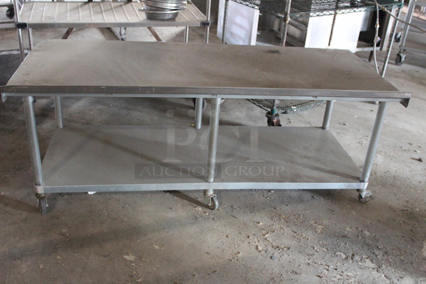 DO NOT PASS ON THIS!! Allstrong WT-3072-C  (1) Shelf Work Table Stainless Steel Top With 2" Flanged On All Edges. Standard Under-Shelf - Stainless Steel With 1-1/2" Flanged Edges.30"	72"	35" - Image 5 of 9