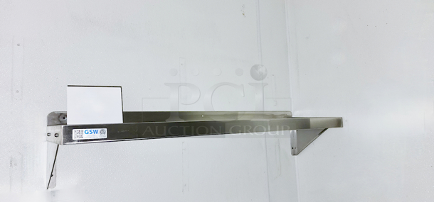 LIKE NEW Condition! GSW USA WS-W1248 12" x 48" S/s Wall Mount Shelf w/Mounting Brackets - Image 2 of 3
