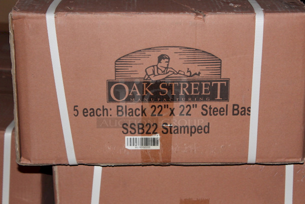NEW/NEVER USED! Box of 5 Oak Street SSB22 Stamped Steel Table Base Foot Only, 22 x 22", black Sandtex finish.

5x Your Bid - Image 2 of 2