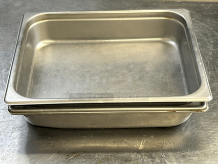 1/2 Size Pans, Metal. 2-1/2" Deep. 2x Your Bid. 