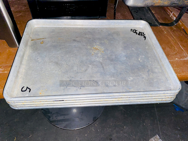 ALL FOR 1! Includes Everything Except The Rack.  Some of The Items Include: 20 Hole Cupcake/Muffin Pan, Syrup Merchandisers, Dough Scale, Variety of Pans and Containers, Lids, Bread Pan, Tongs, Ice Scoops, Chaffers, Full Size Baking Sheets PLUS MUCH MORE!! 
 - Image 7 of 12