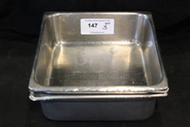 Stainless Steel 2/3 Food Pans, 4” Deep.
12-3/4x13-3/4x4
3x Your Bid
