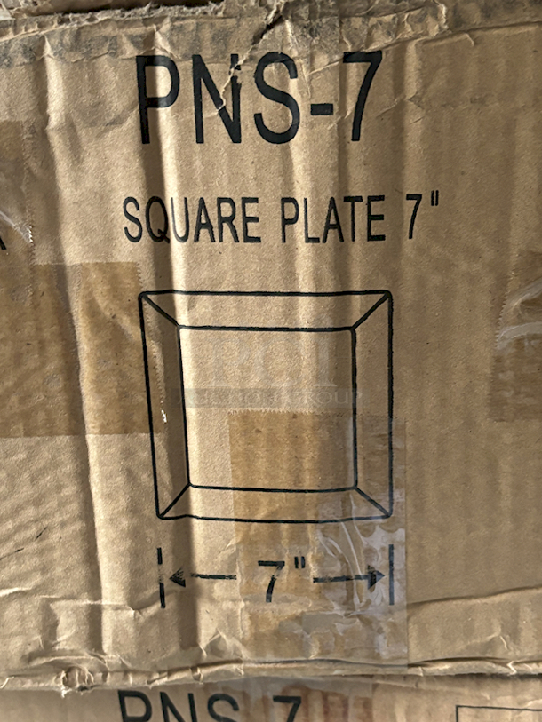 NEW! FULL BOX! CAC China Porcelain PNS-7 Princesquare 7" Bright White Square Porcelain Plate - 36/Case 7x7x7/8 - Image 2 of 5
