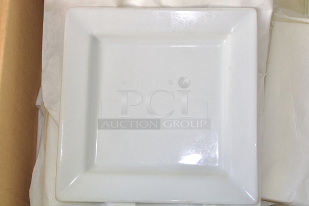 NEW! FULL BOX! CAC China Porcelain PNS-7 Princesquare 7" Bright White Square Porcelain Plates. 7x7x7/8 25x Your Bid - Image 2 of 2